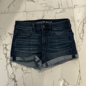 AEO super super stretch high rise jean shortie | 2